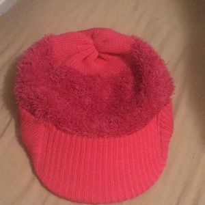 pink furry baseball cap